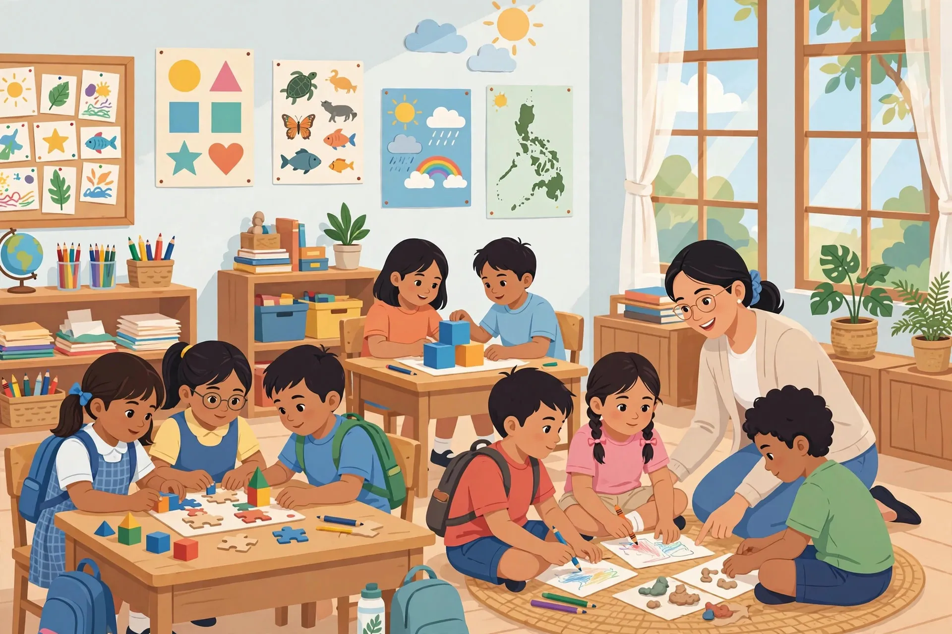 Pupils doing a group activity during a MATATAG lesson