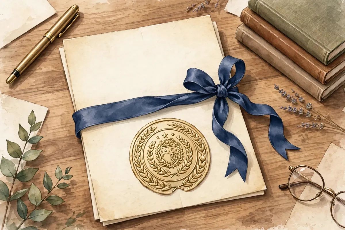 Official document with a formal seal illustration