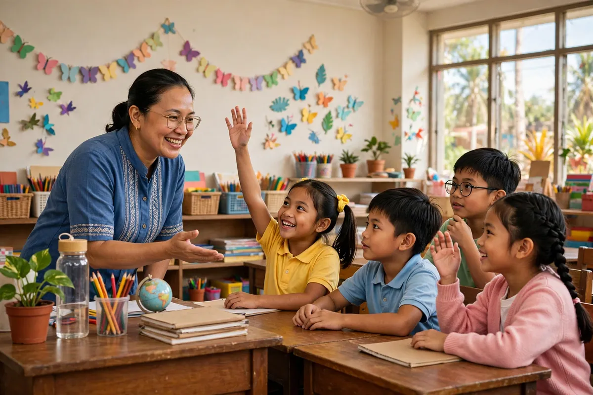 Teacher teaching a lesson in an elementary classroom