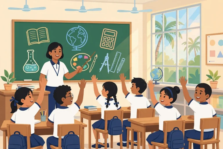 Grade 7 students in a Philippine public school classroom learning all subjects in Grade 7 under the MATATAG curriculum