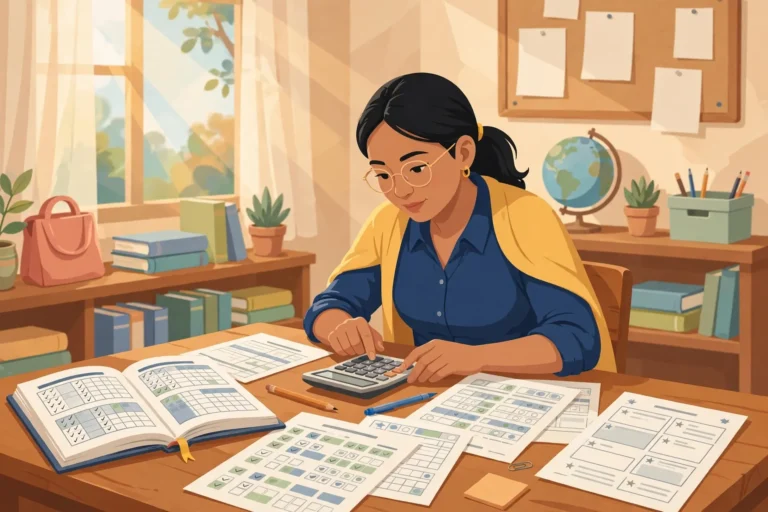 Teacher computing grades using the MATATAG grading system