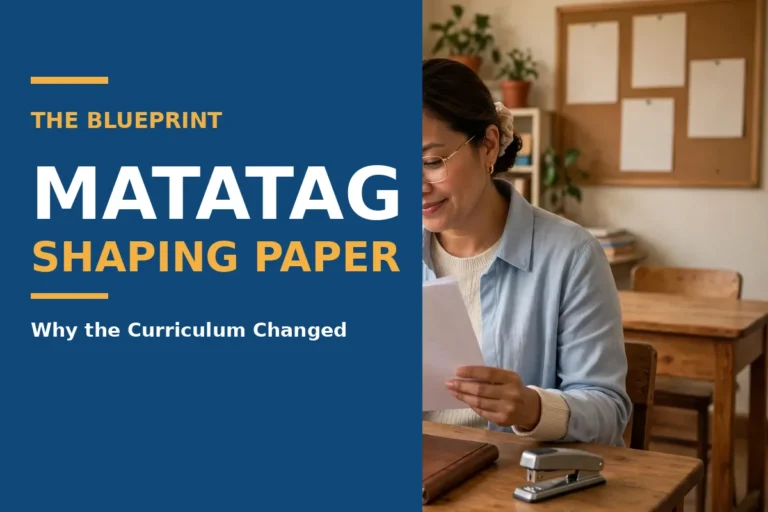 Teacher reading the MATATAG shaping paper