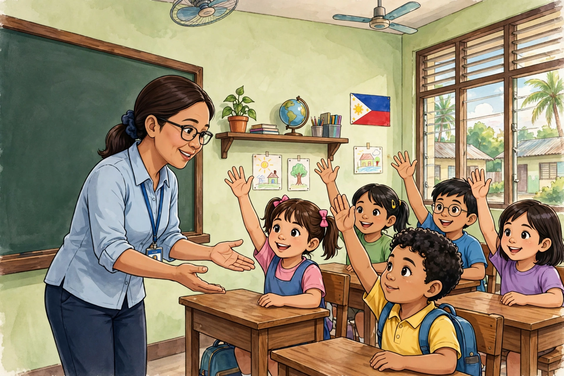Filipino teacher using translanguaging to help Grade 2 learners under RA 12027 mother tongue policy